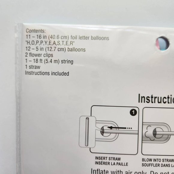 Celebrate It Easter Balloon Happy Easter Balloons Kit, "Hoppy Easter" Pink, Blue - Picture 6 of 7